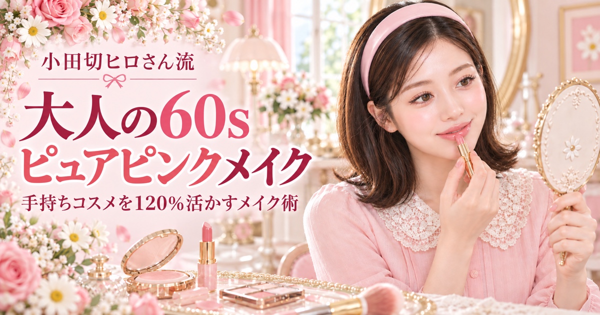 小田切ヒロさん流 大人の60sピュアピンクメイク 手持ちコスメを120%活かすメイク術